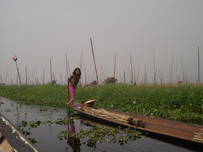 Girl on canoe