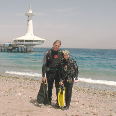 Getting ready to go into the water