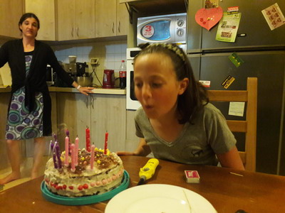 blowing the candles