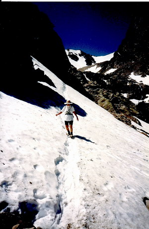 climbing in the snow