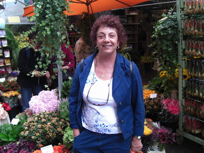 Doreen at the flower market