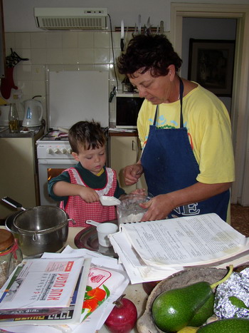 Maayan preparing Muffins